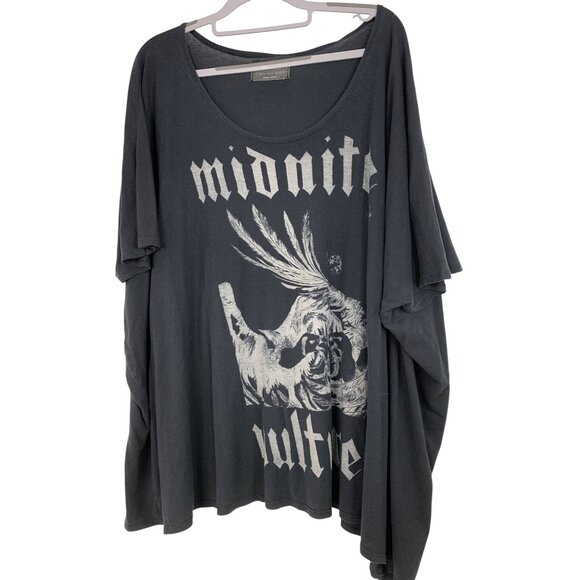 Rare AllSaints Midnite Vultures Black Tunic T-Shirt L/XL Womens RZ10395 EUC - Picture 4 of 7